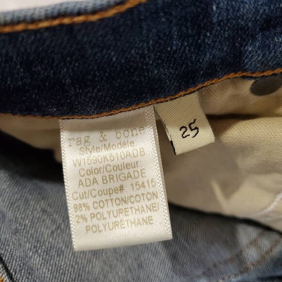Rag & Bone Dre Distressed & Repaired Ada Brigade Boyfriend Jean Womens 25 Blue - Picture 9 of 12
